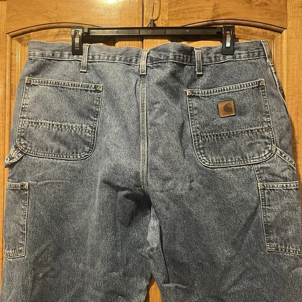 Carhartt Jeans Mens 44x32 Original Fit Carpenter‎ Baggy Medium Wash Denim Blue